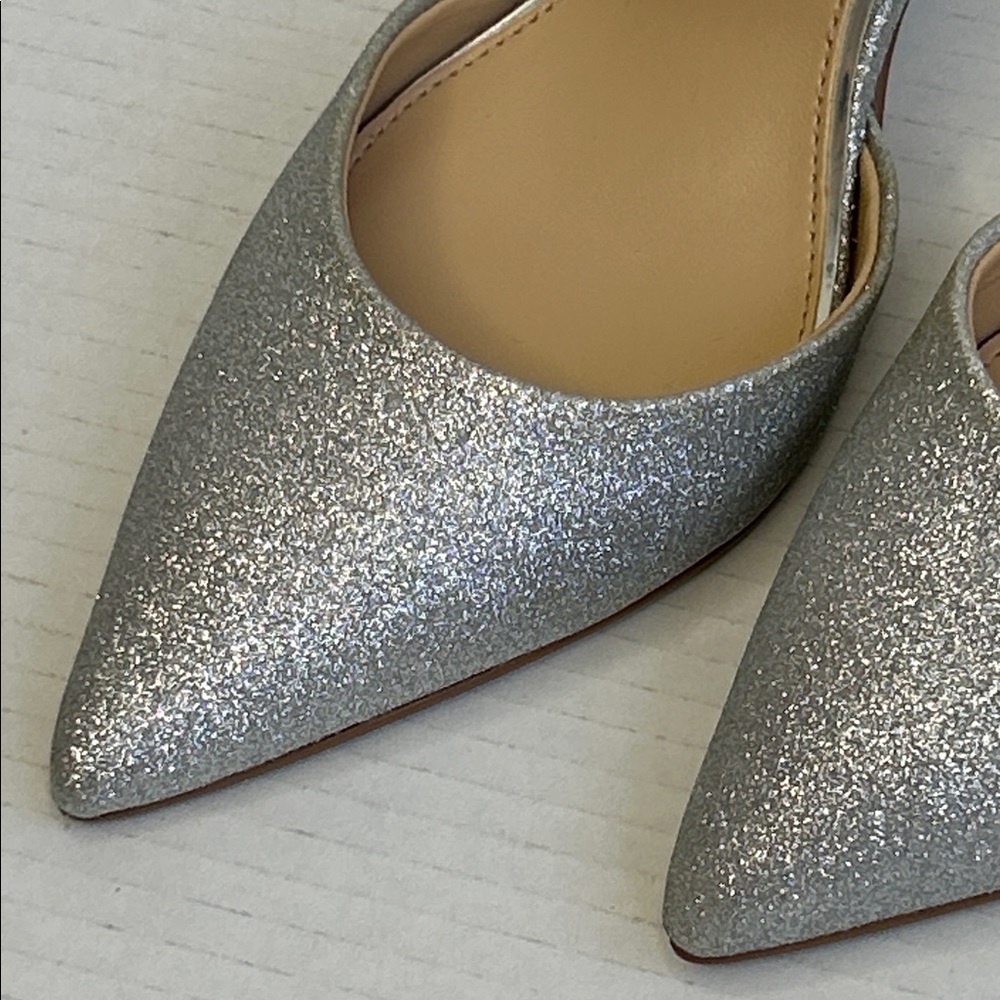 Jewel by Badgley Mischka Silver Glitter Heels Style J-TALLULAH Size 7.5 - Picture 5 of 12